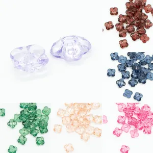 2 Hole Shiny Clear Flower Button 13mm