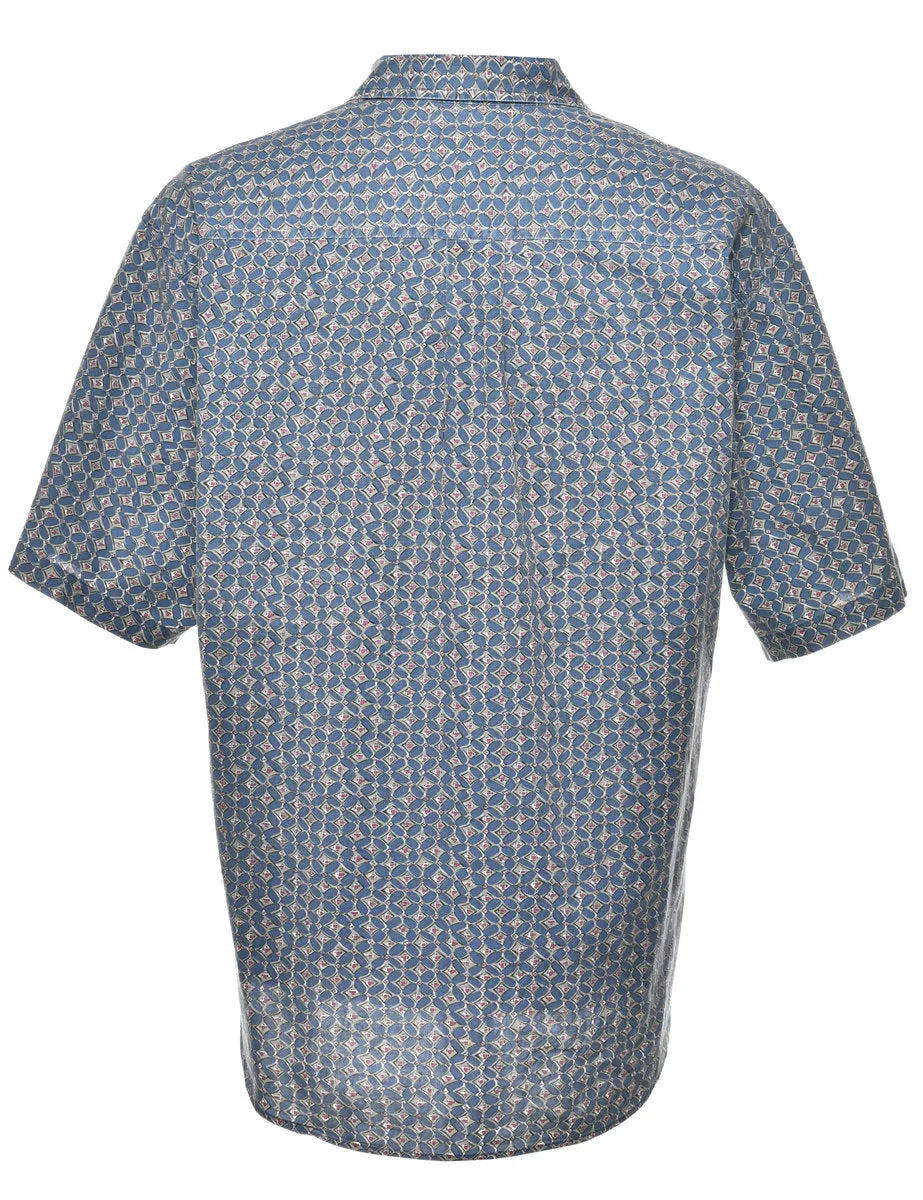 Blue Short Sleeved 1990s Shirt - M