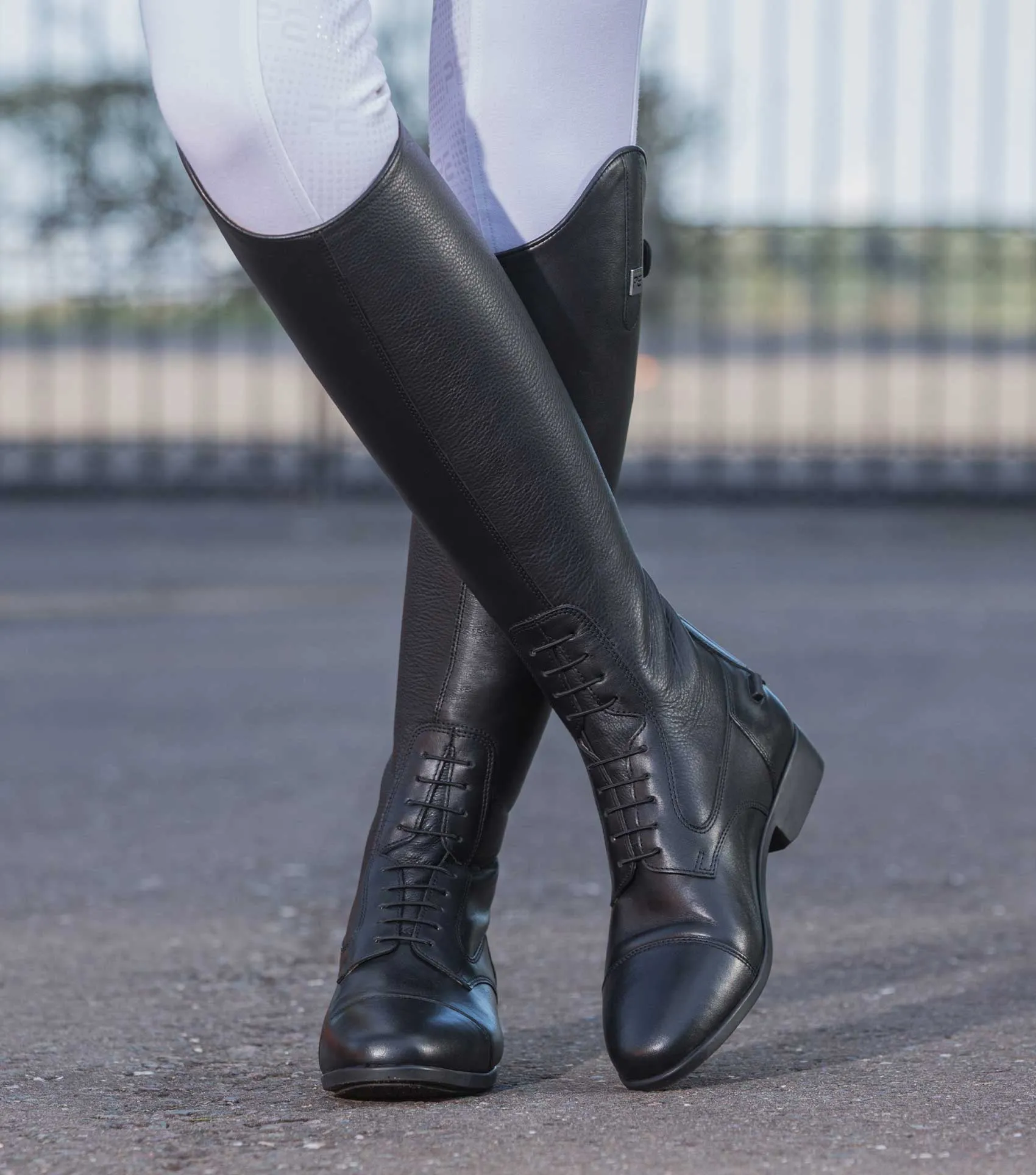 Calanthe Ladies Leather Field Tall Riding Boot Black (Wide Calf)