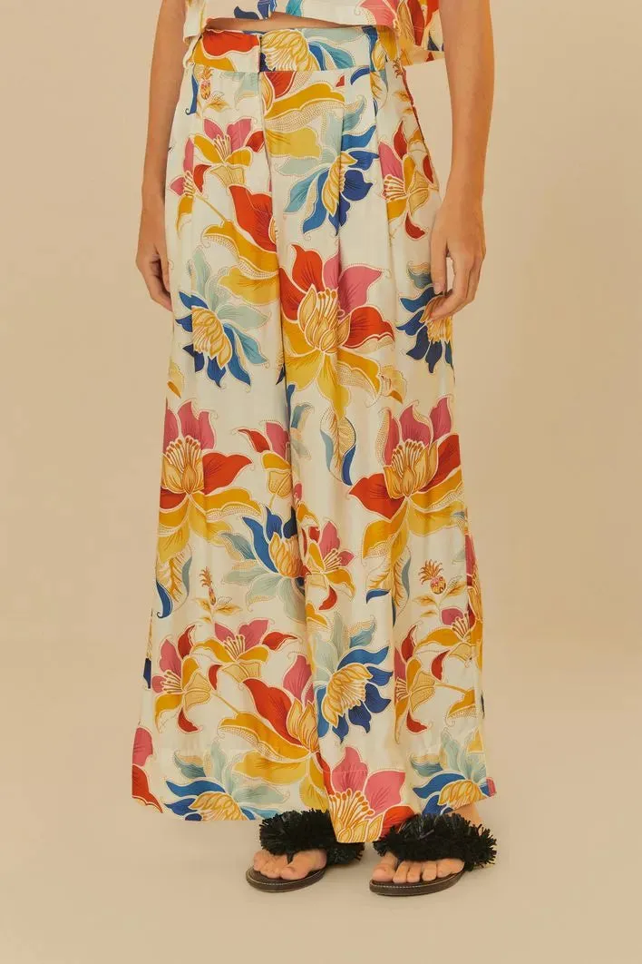 Calca Pantalona Floral Majestoso