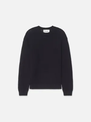 Cotton Blend Sweater -- Midnight Blue