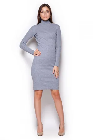 Cozy Elegance Ribbed Turtleneck Midi Dress