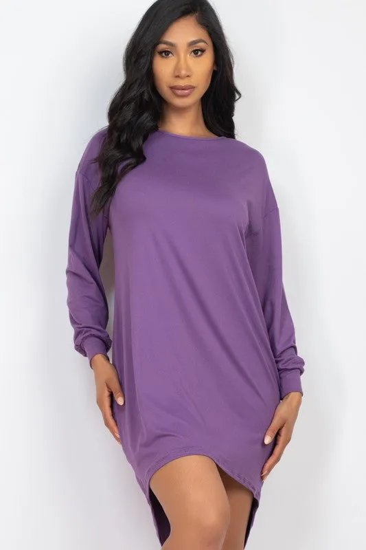 Cozy High Low Lounge oversize shirt Dress