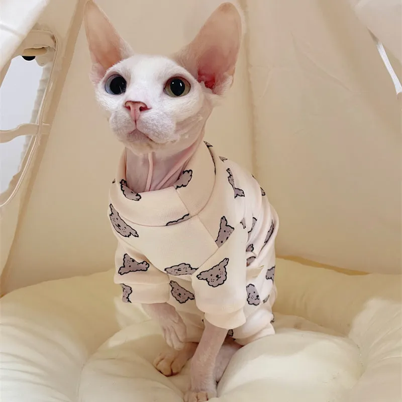 Cute Pup Cotton Sphynx Cat Onesies Pajamas