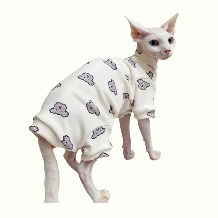 Cute Pup Cotton Sphynx Cat Onesies Pajamas