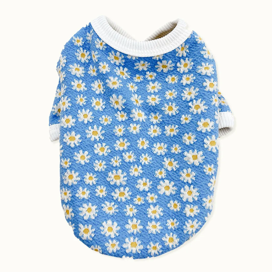 Daisy Flower Button Through Pet Cardigan Sweater