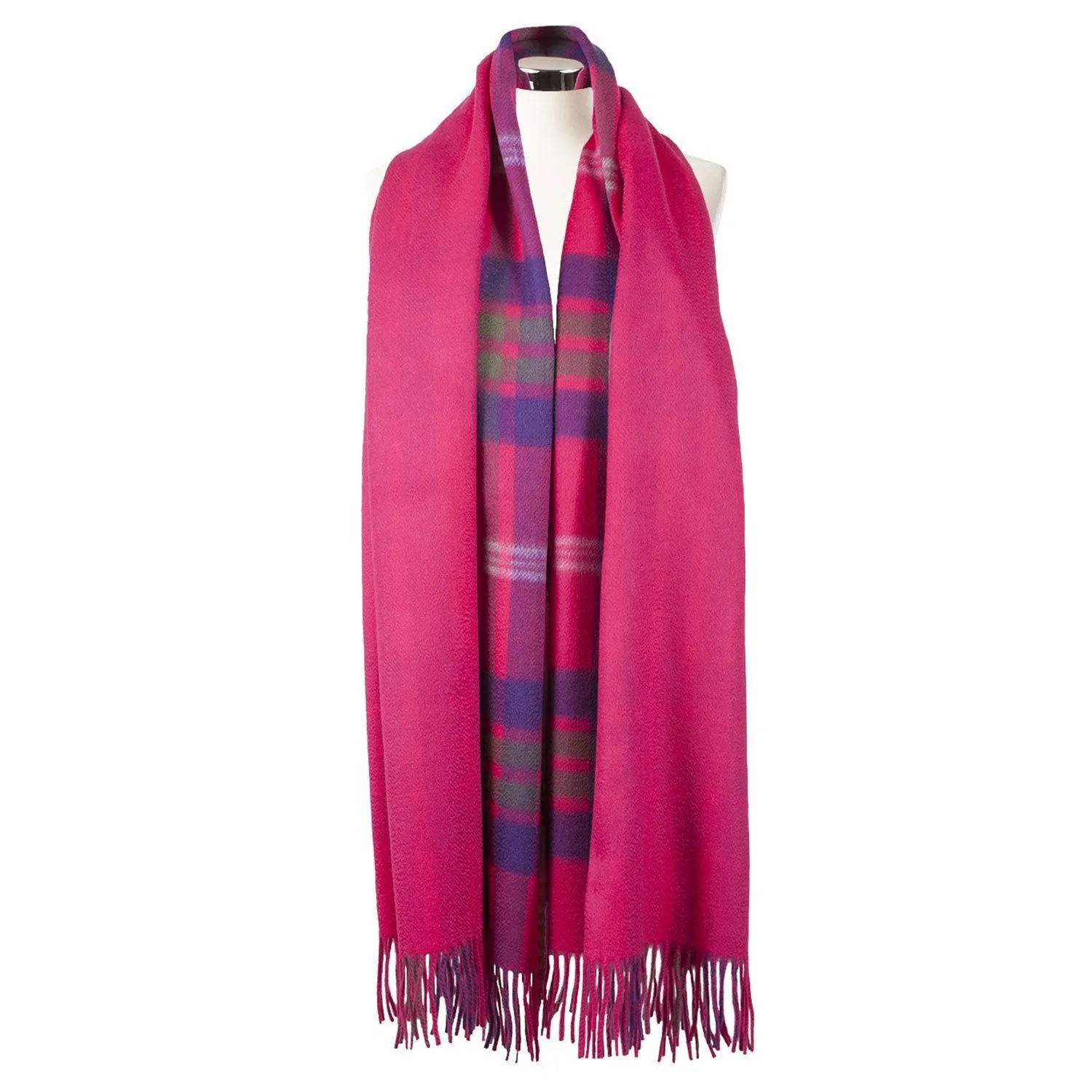 Dunedin Cashmere Double Sided Big Check  Taransay Pink/Pink