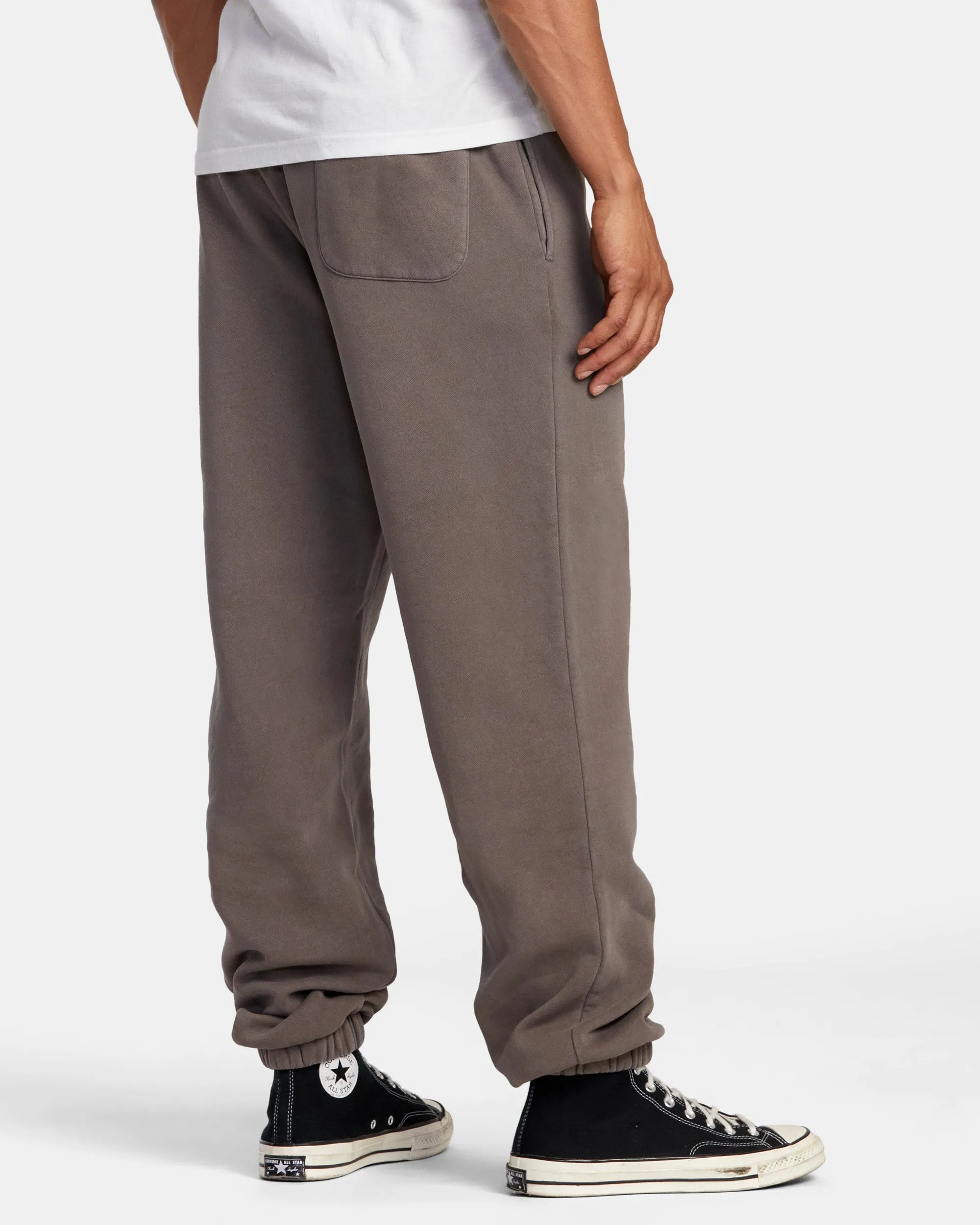 Fleece Elastic Waist Pants - Mushroom