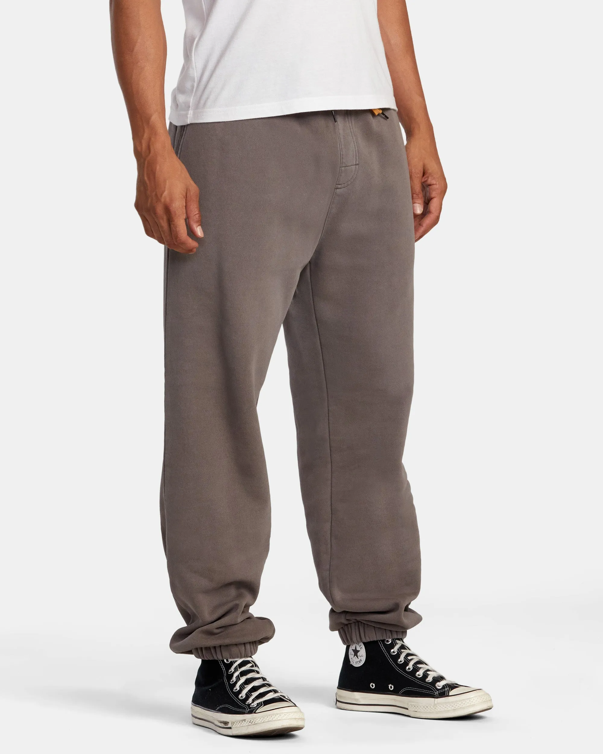 Fleece Elastic Waist Pants - Mushroom