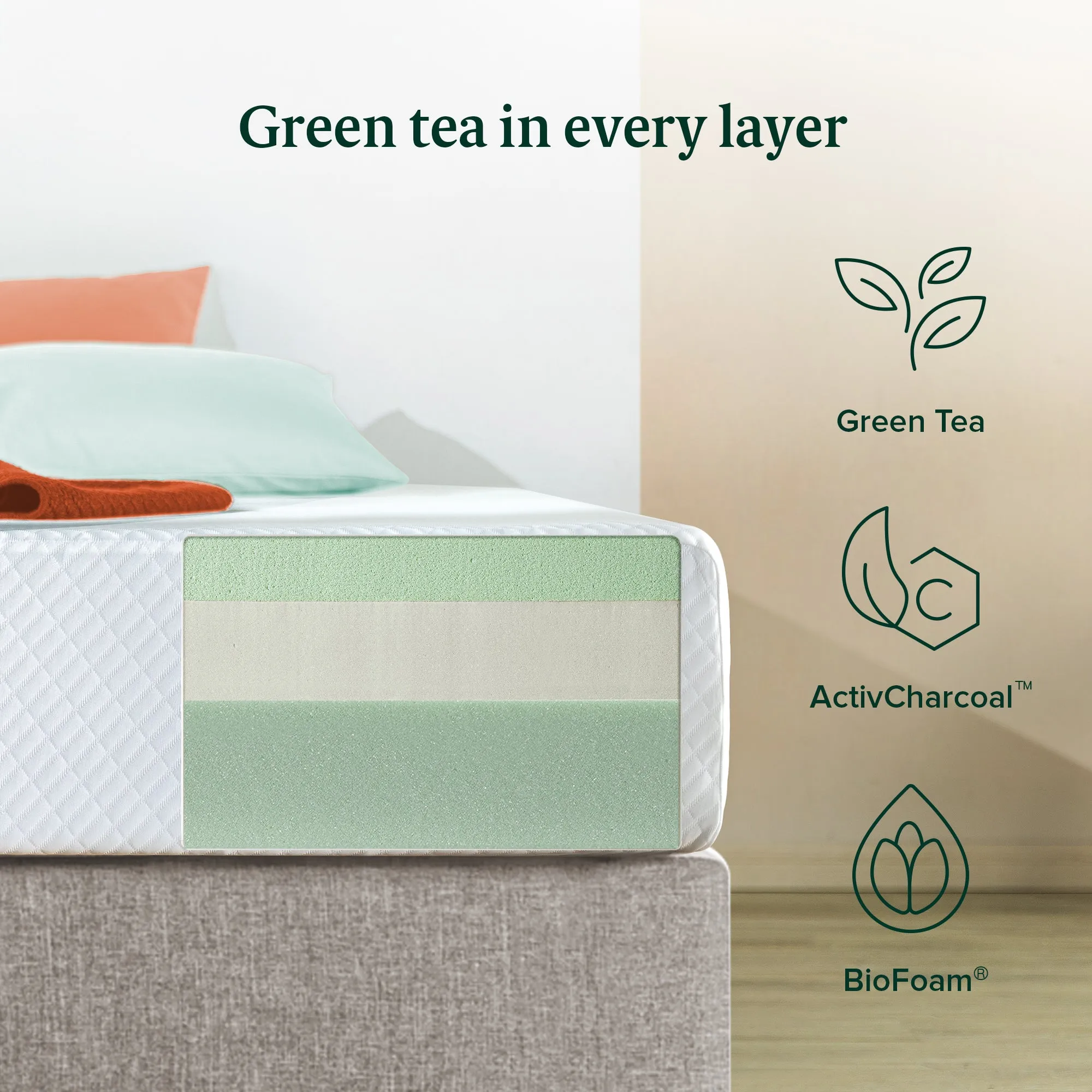 Green Tea Arie Memory Foam Mattress