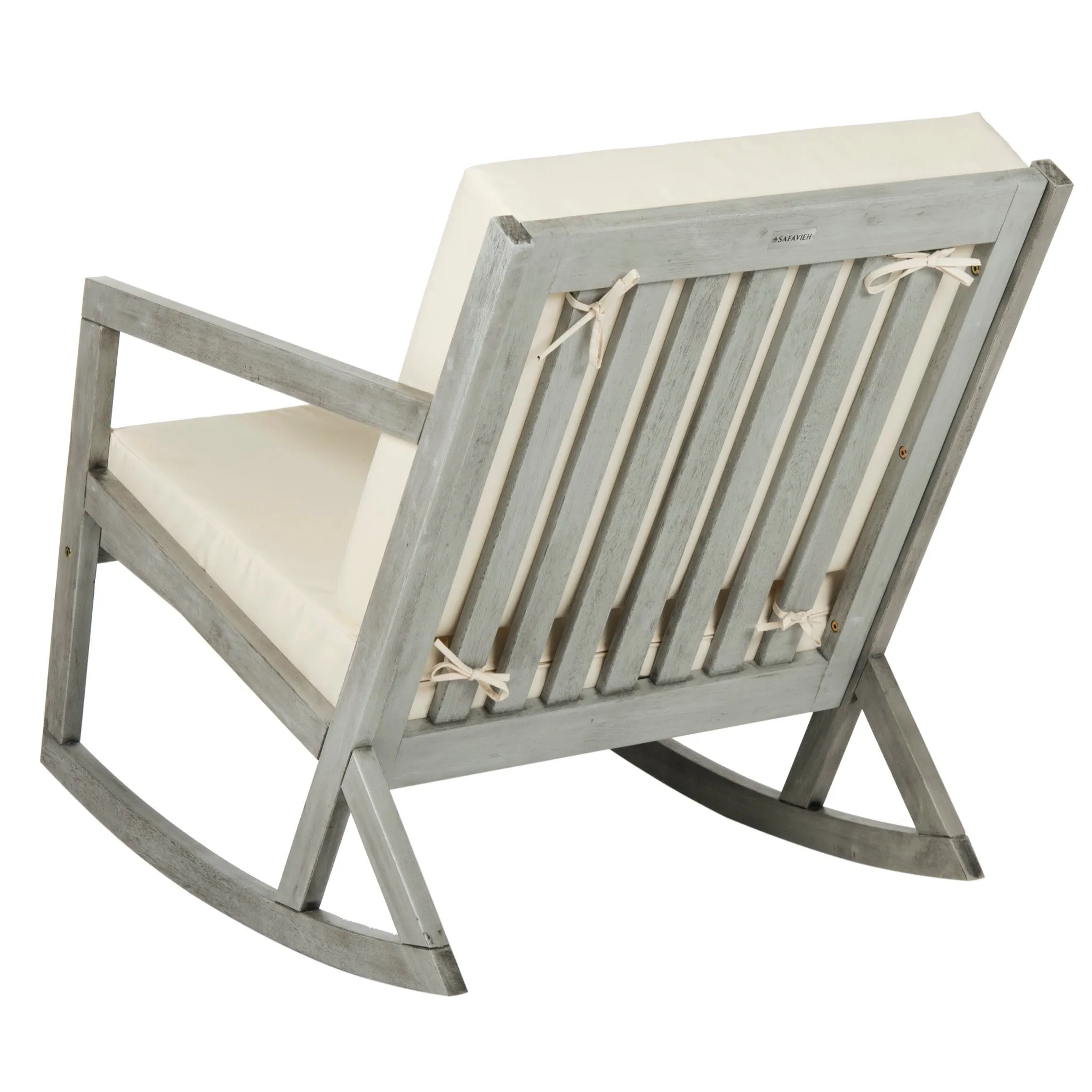 Grey Vernon Rocking Chair with Beige Cushions