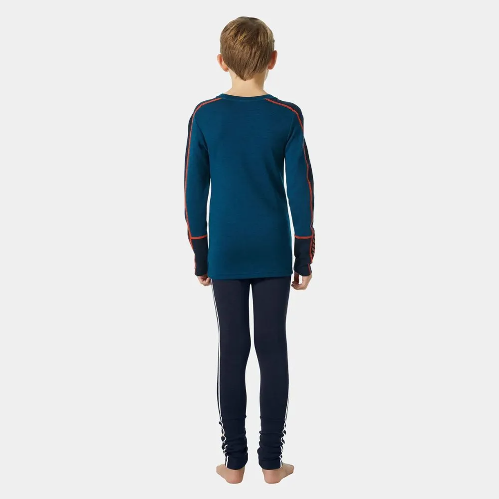 Helly Hansen Junior LIFA Merino Midweight Base Layer Set - Deep Dive Blue