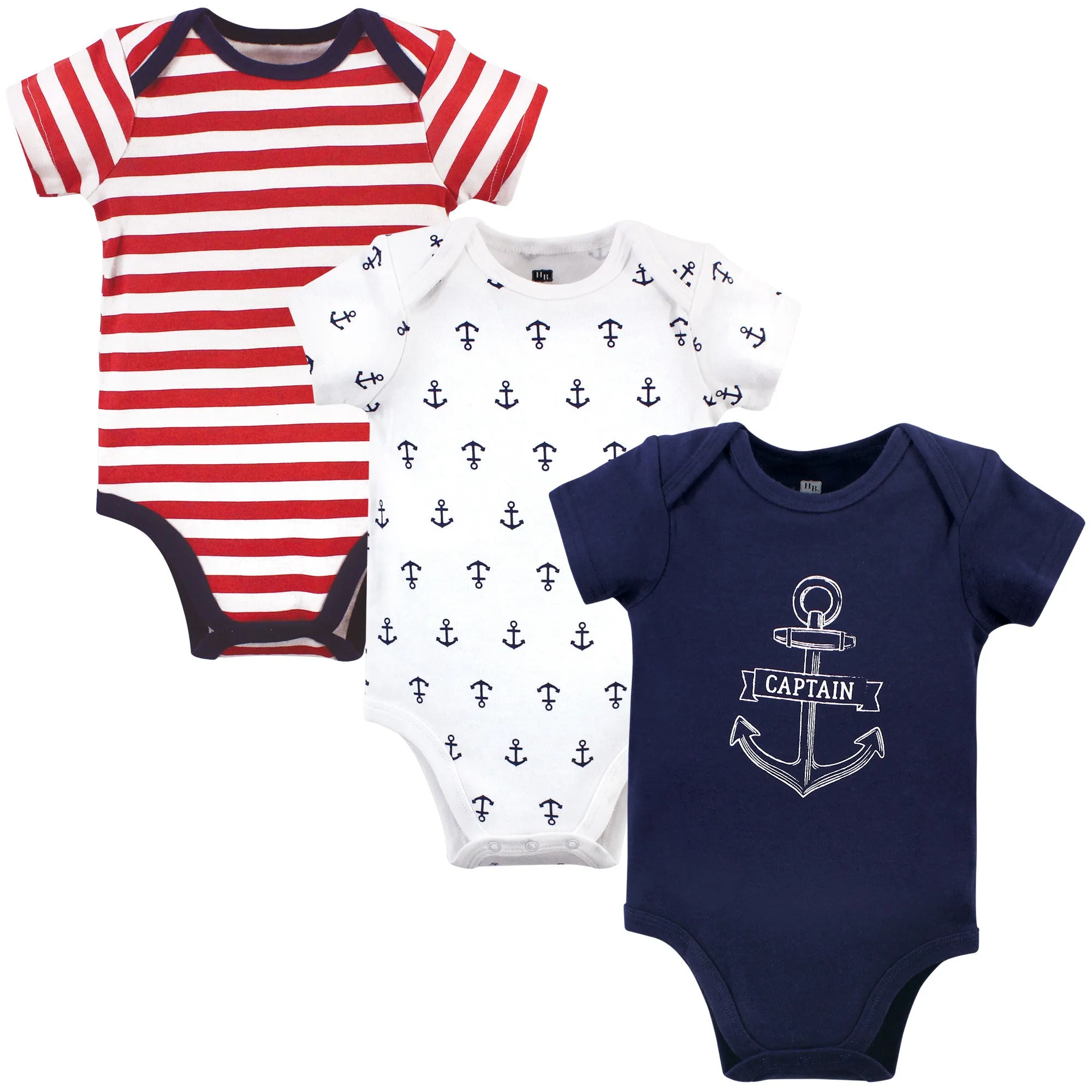 Hudson Baby Cotton Bodysuits, Captain