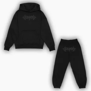 Incision Sweat Suit | Grey on Black