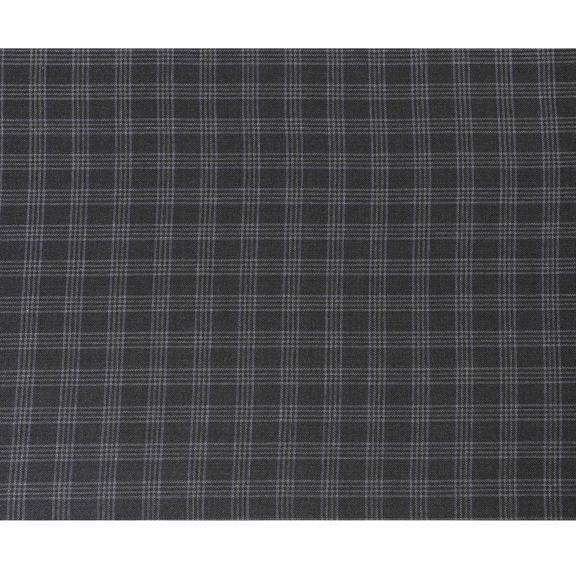 Italian Blended Wool Jacketing Fabric – 150cm, Plaid Black-D17544