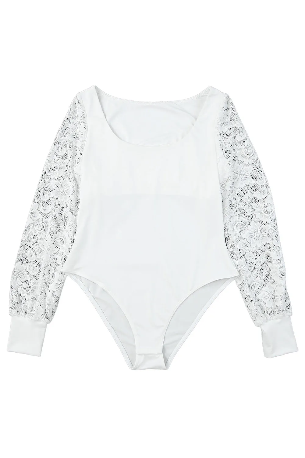 Lace Sleeves Square Bodysuit