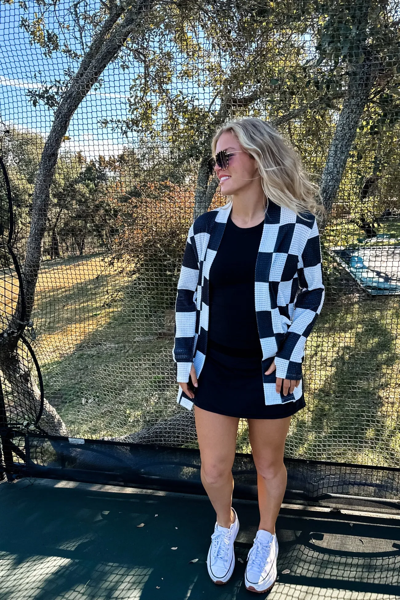 Lola Black/White Checkered Cardigan