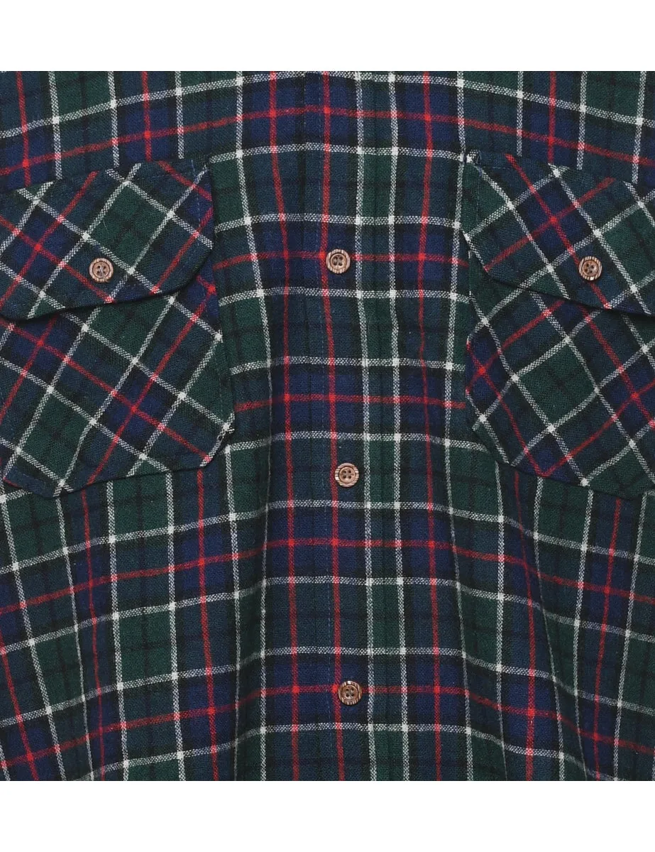 Long Sleeved Multi-Colour Checked Flannel Shirt - M