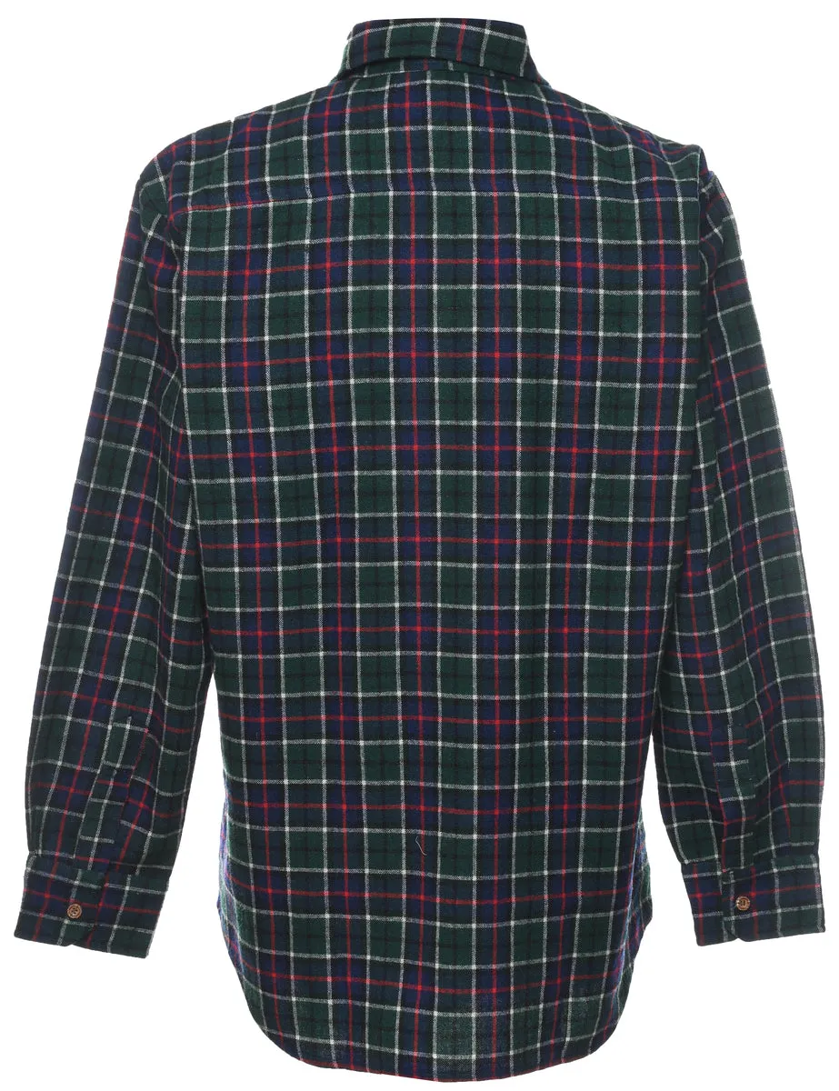 Long Sleeved Multi-Colour Checked Flannel Shirt - M