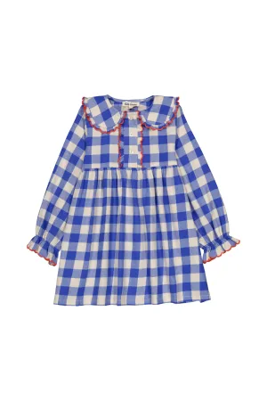 Mina Flannel Dress, Blue Check