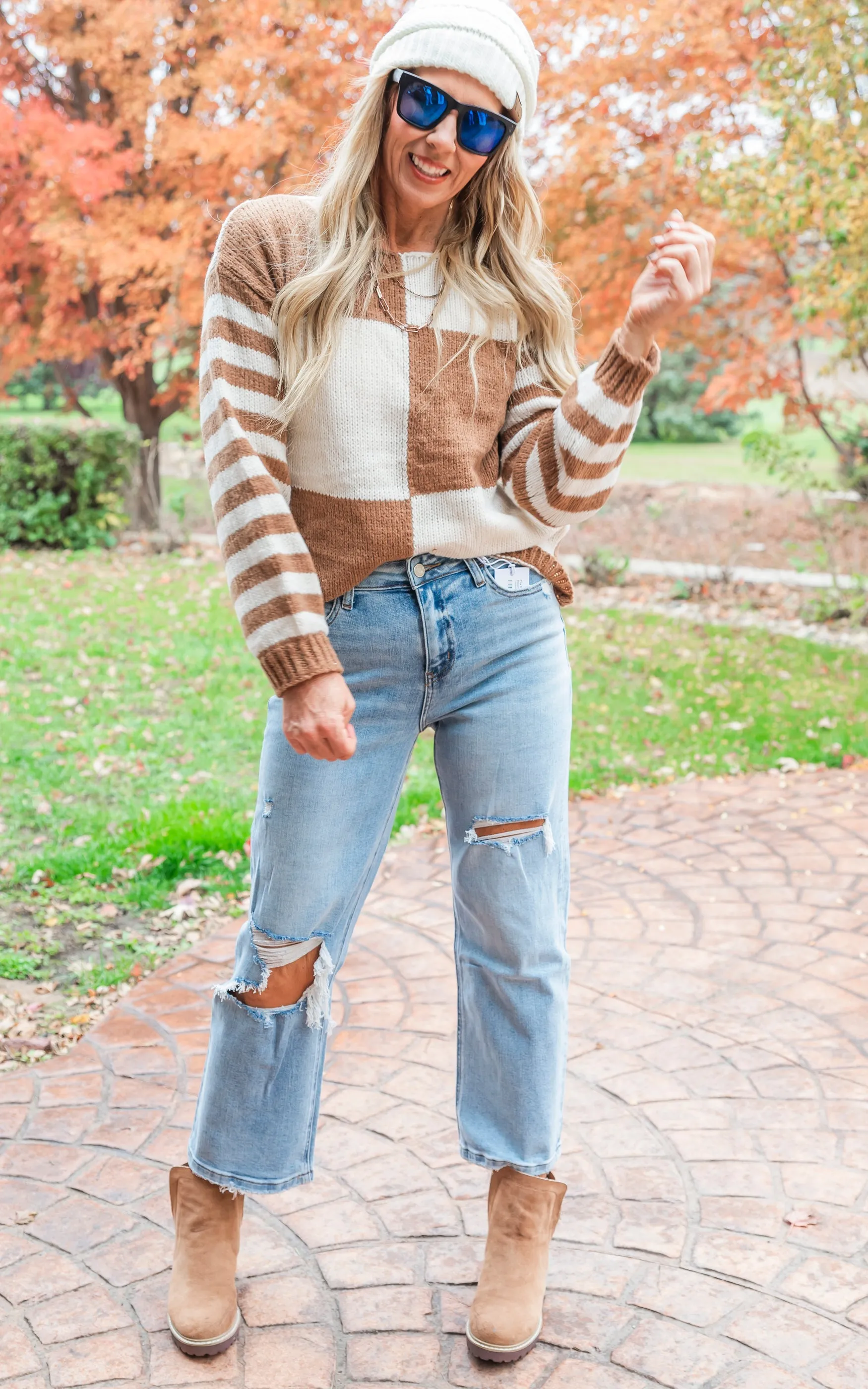 Mocha Colorblock Sweater - Final Sale