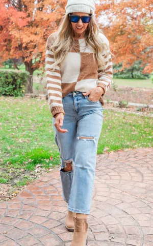 Mocha Colorblock Sweater - Final Sale