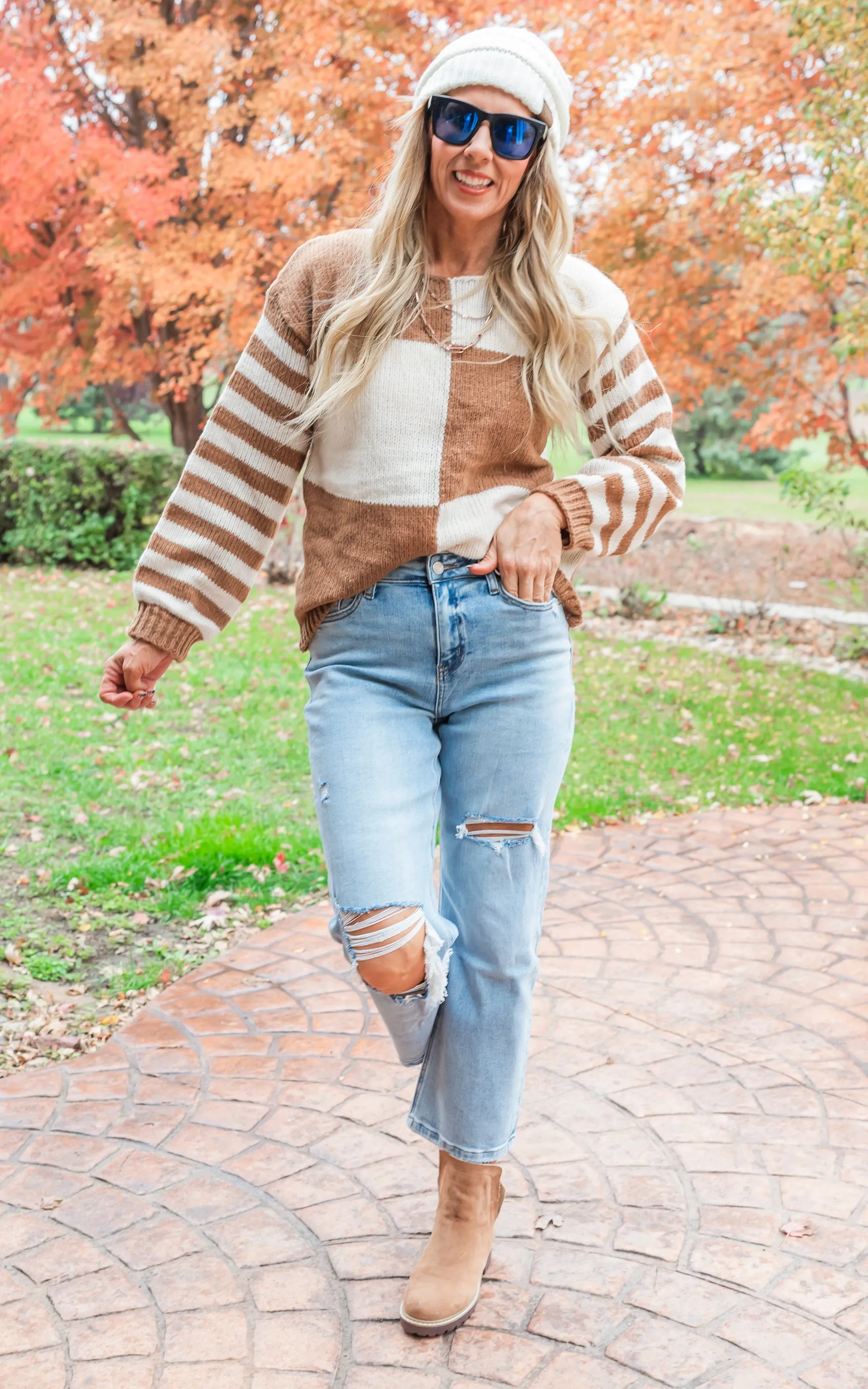 Mocha Colorblock Sweater - Final Sale