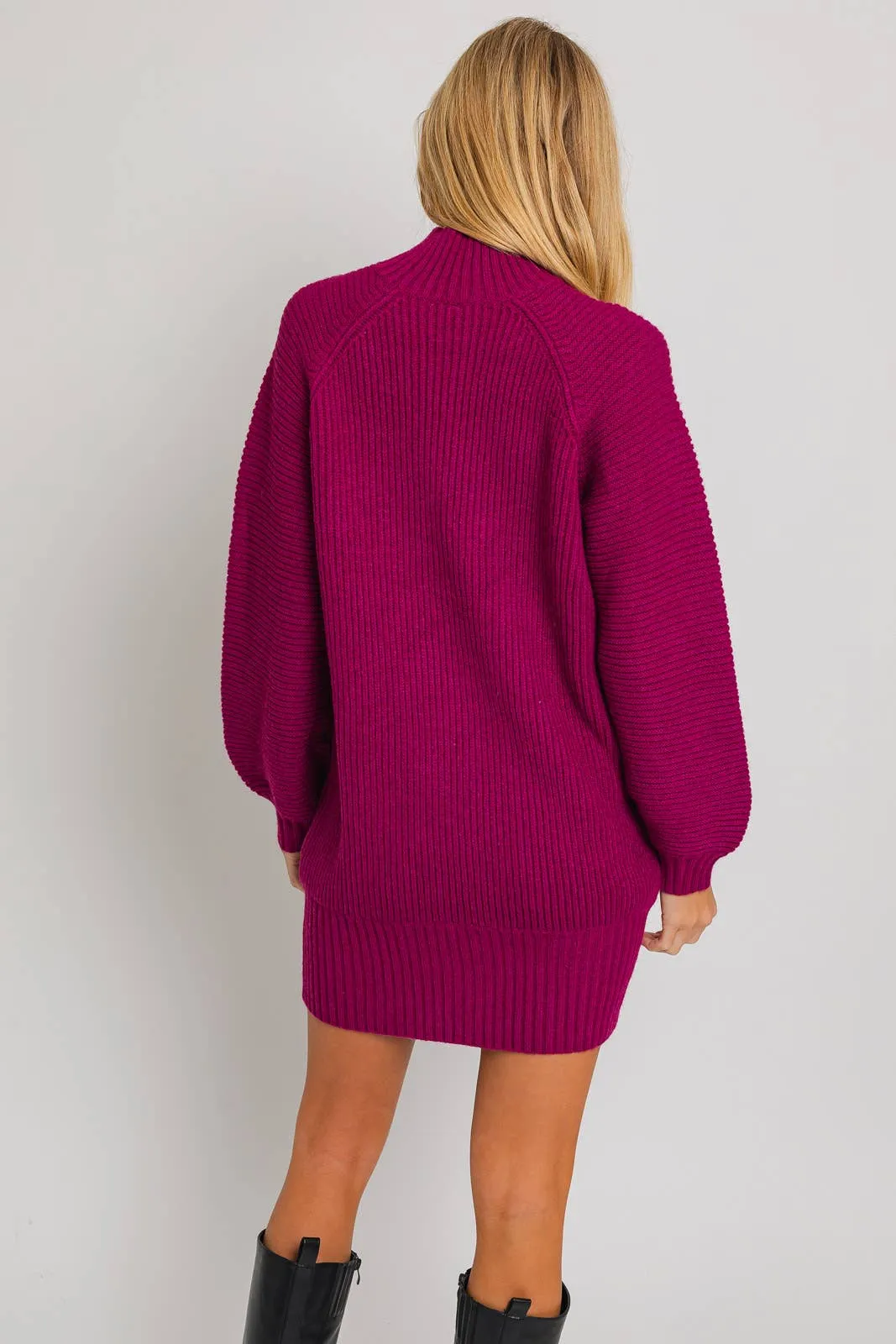 MOCK NECK COZY SWEATER DRESS