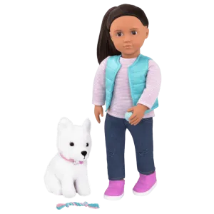 Our Generation 18Inch(45cm) Professional Doll Cassie The Dog Trainer With Pet Dog