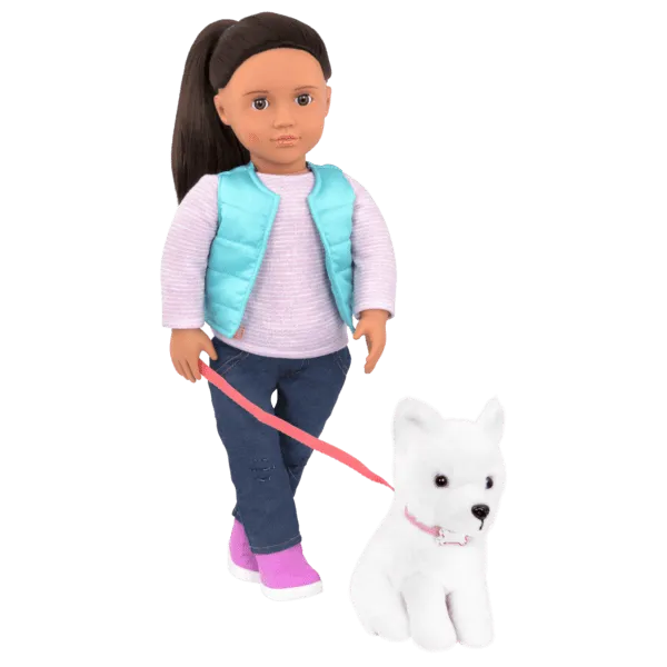 Our Generation 18Inch(45cm) Professional Doll Cassie The Dog Trainer With Pet Dog