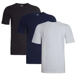 Pack of 3 Men's Plain T-Shirts Soft Breathable Cotton Polyester Blend Short Sleeve Tees Versatile Classic Colors by Sock Stack