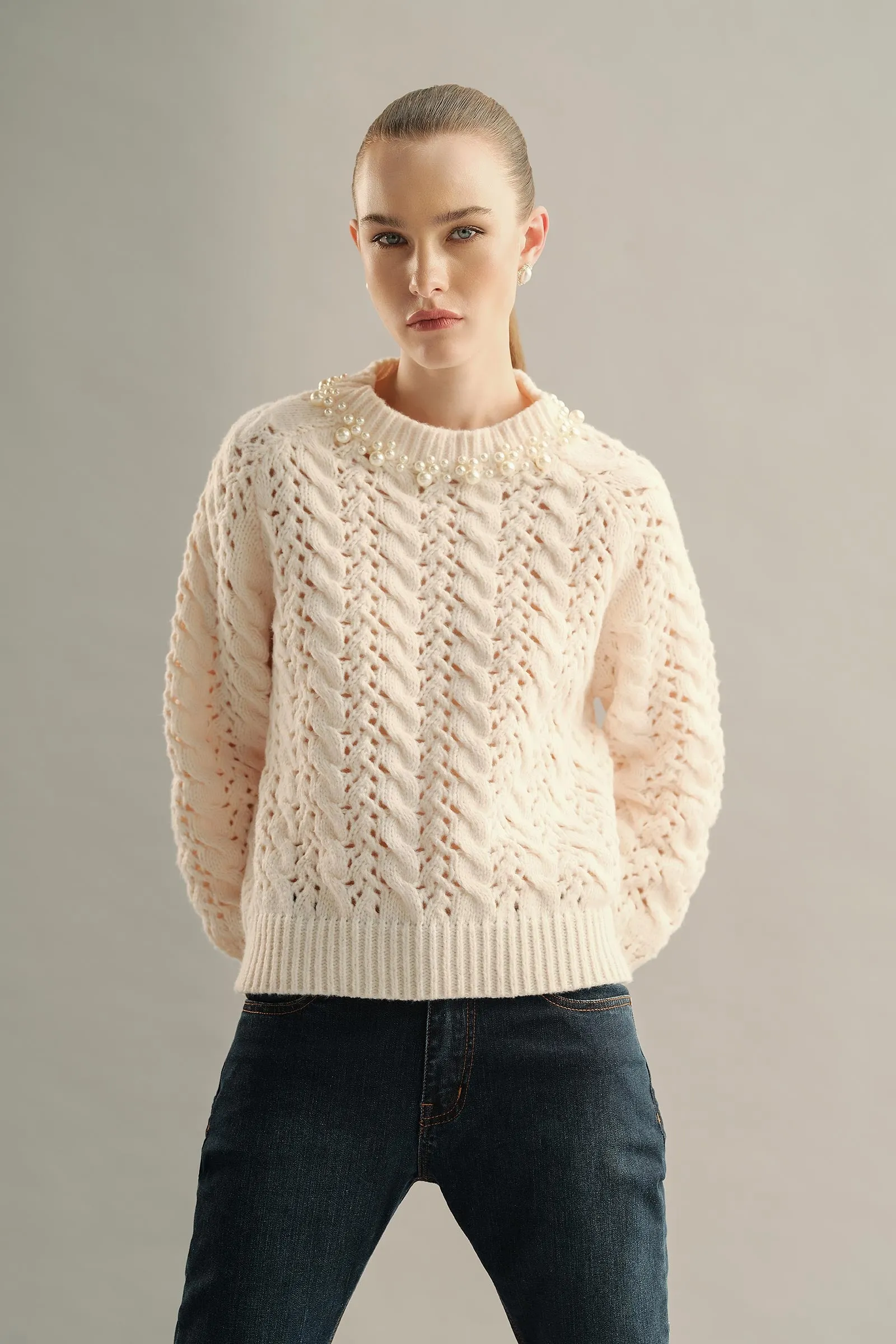 Pearl Woven Sweater (Free Size)