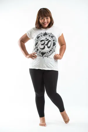 Plus Size Womens Infinitee Om T-Shirt in White