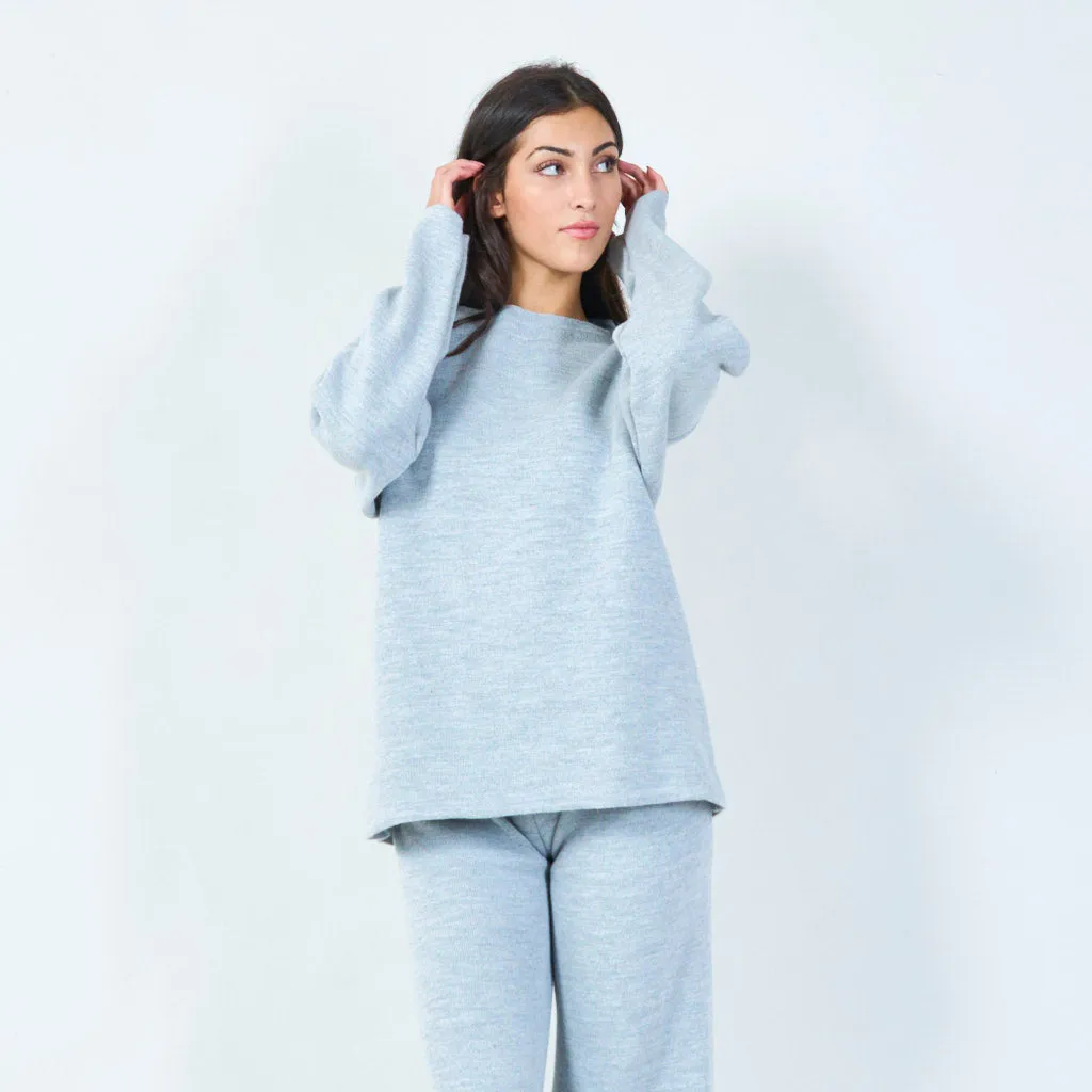 Relaxed knit sweater and pants set wholesale