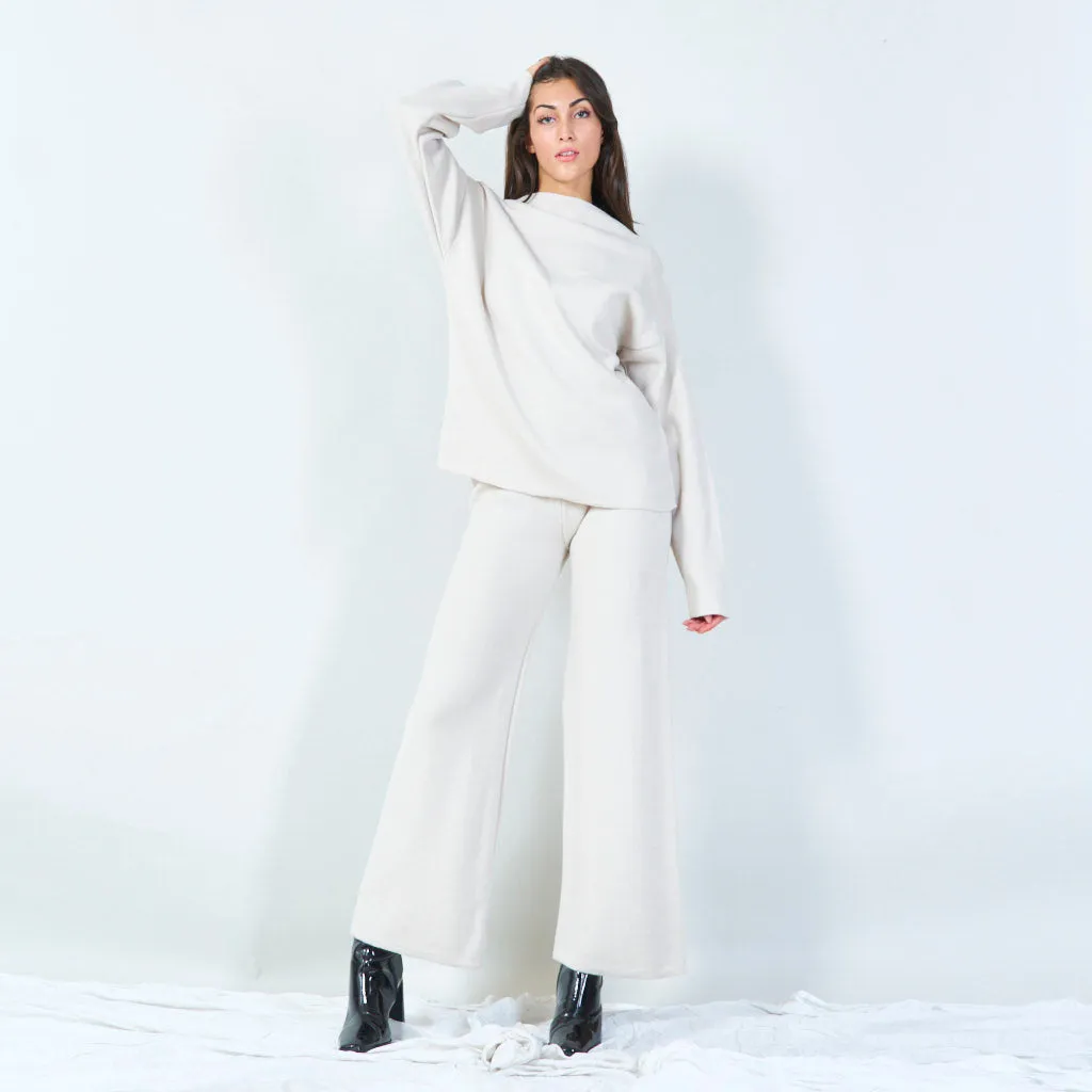 Relaxed knit sweater and pants set wholesale