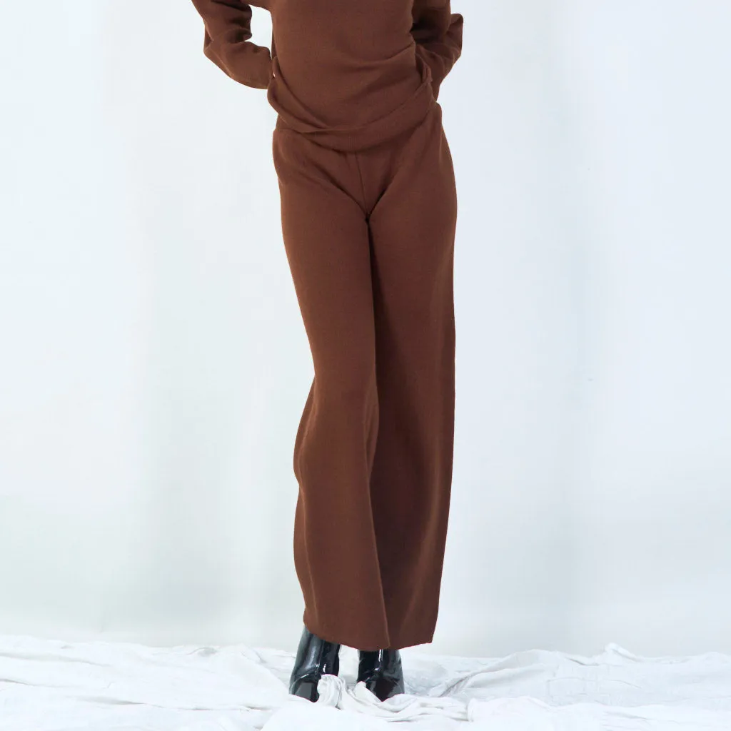 Relaxed knit sweater and pants set wholesale