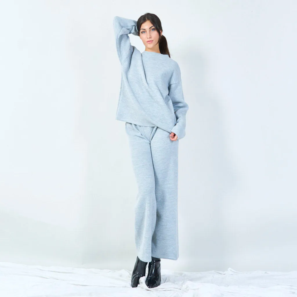 Relaxed knit sweater and pants set wholesale