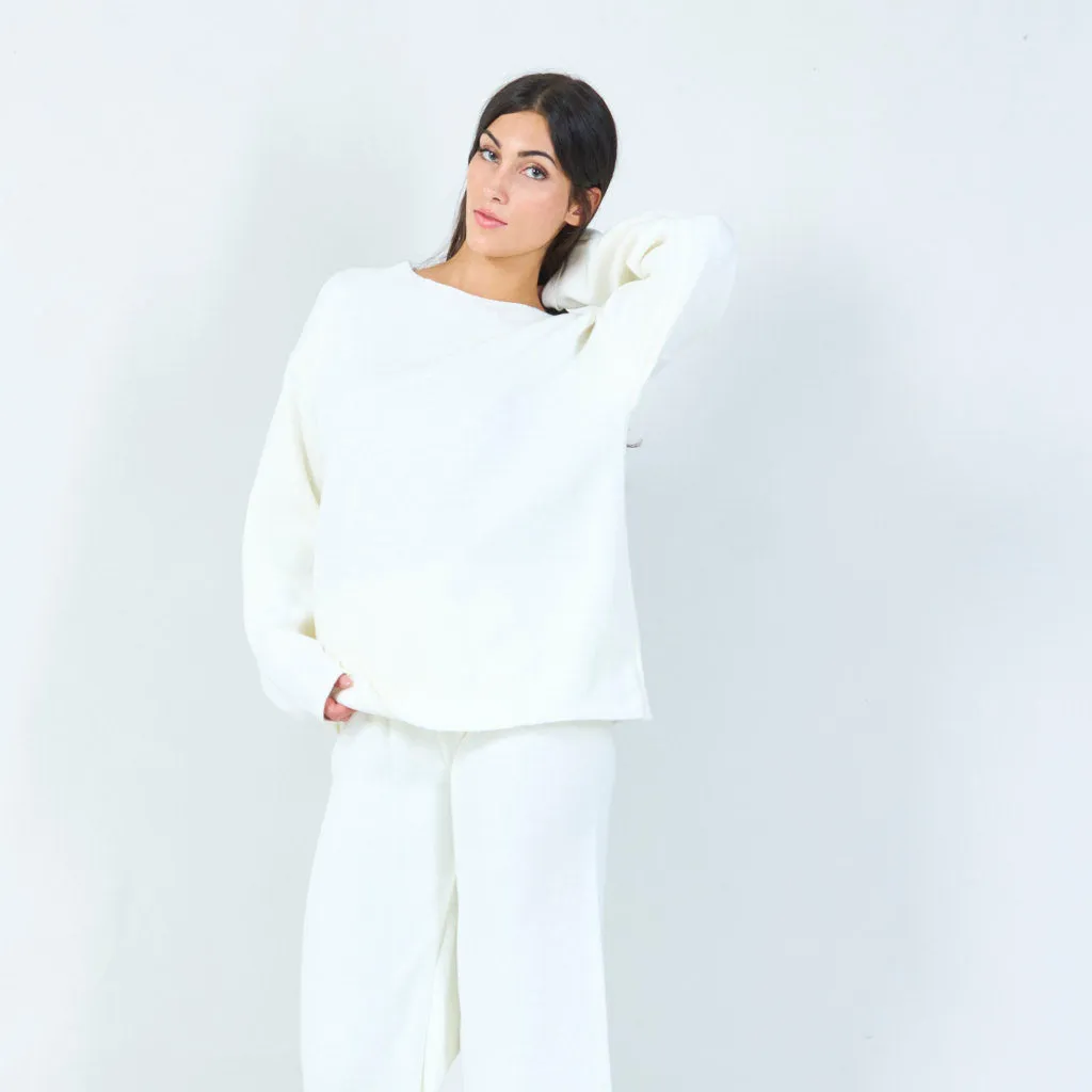 Relaxed knit sweater and pants set wholesale