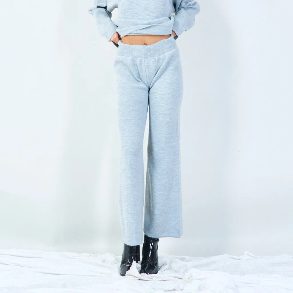 Relaxed knit sweater and pants set wholesale