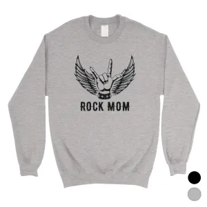 Rock Mom Unisex Pullover Sweatshirt Funny Saying Mother's Day Gift