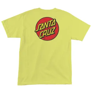 Santa Cruz Classic Dot Chest S/S Tee - Neon Yellow