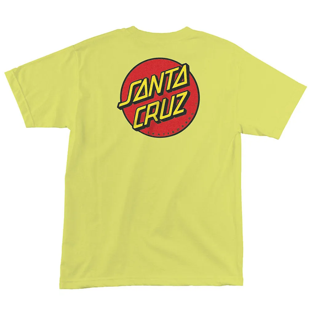 Santa Cruz Classic Dot Chest S/S Tee - Neon Yellow