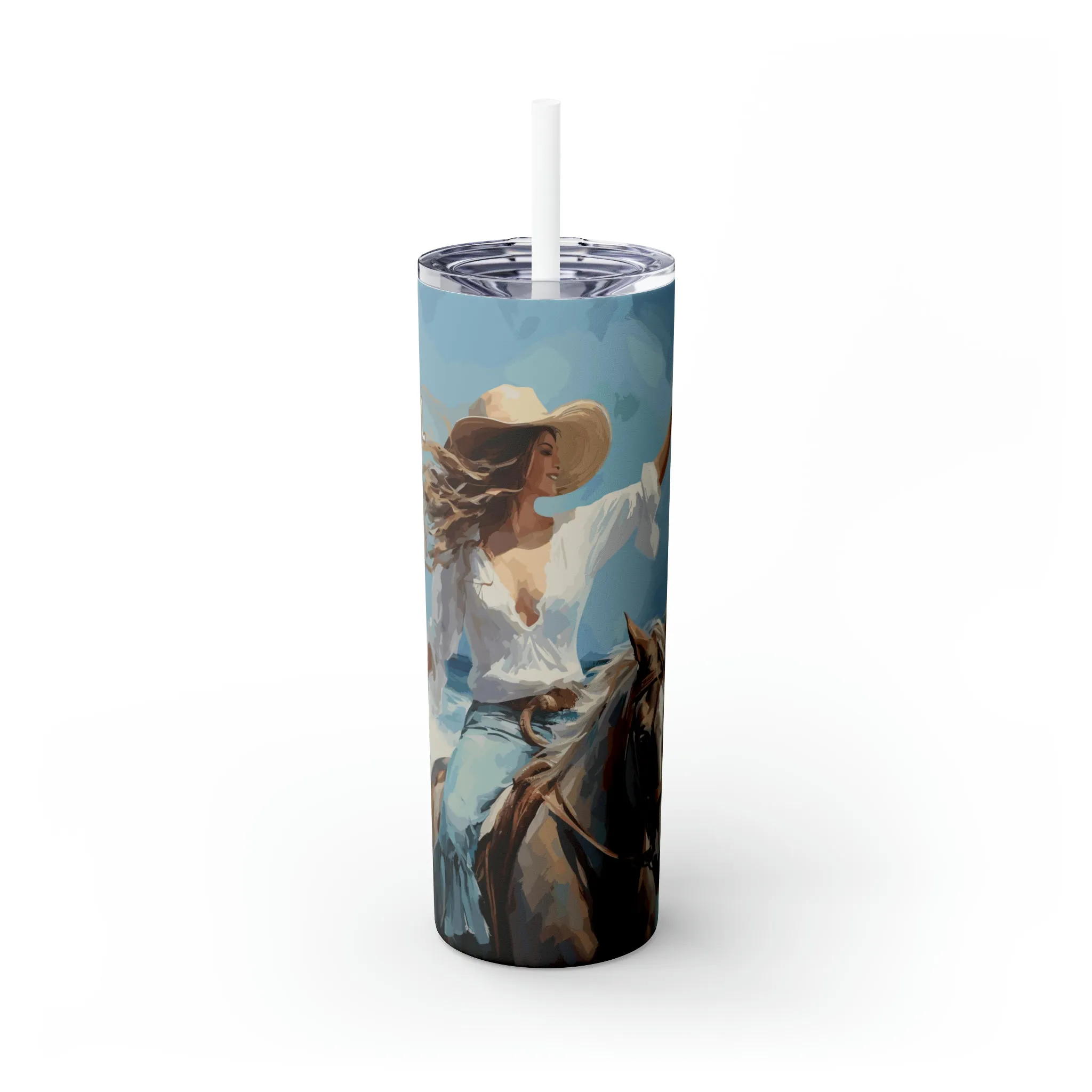 Skinny Tumbler with Straw, 20oz Coastal Cowgirl