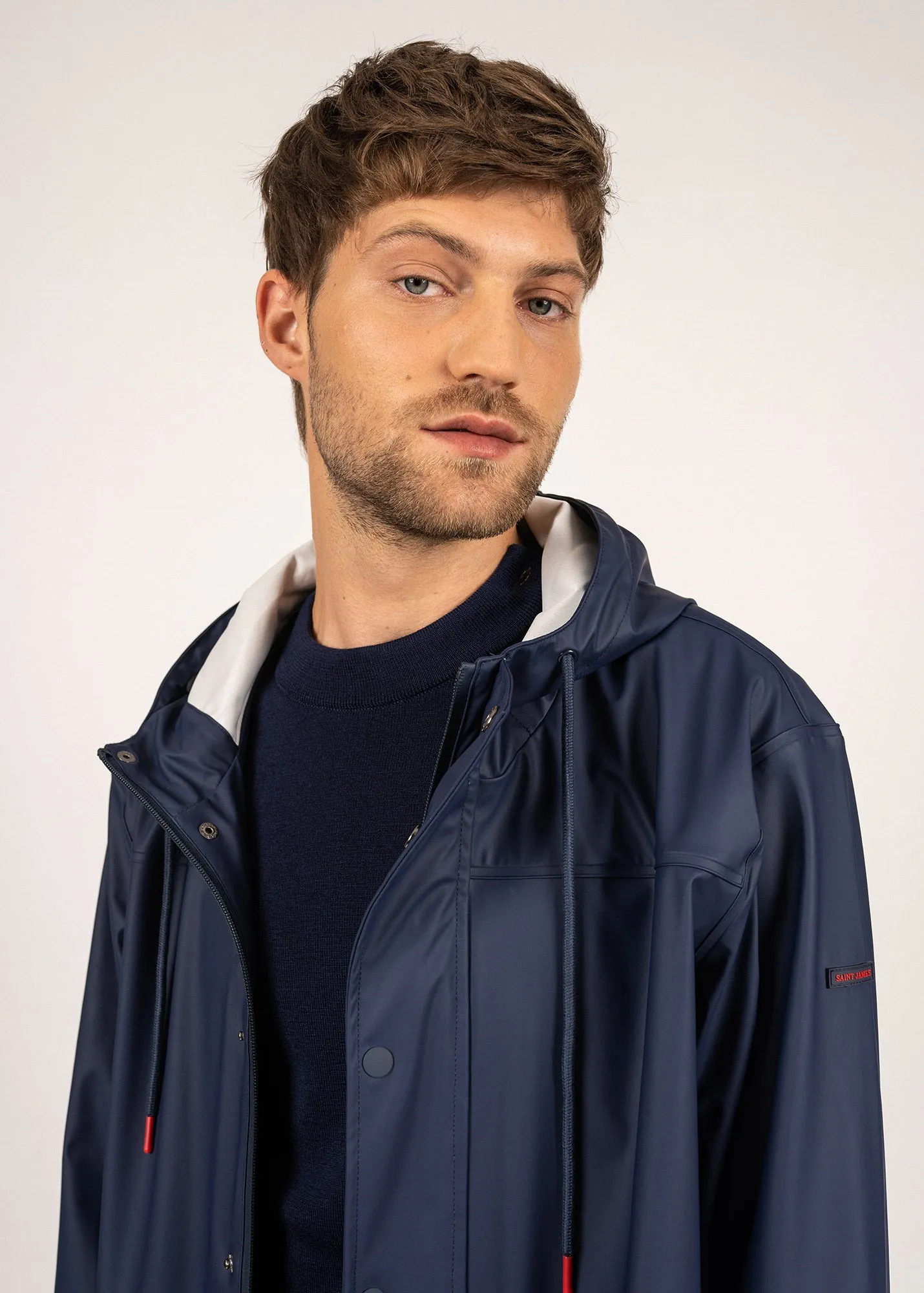 St Diego hooded raincoat - unlined (MARINE)