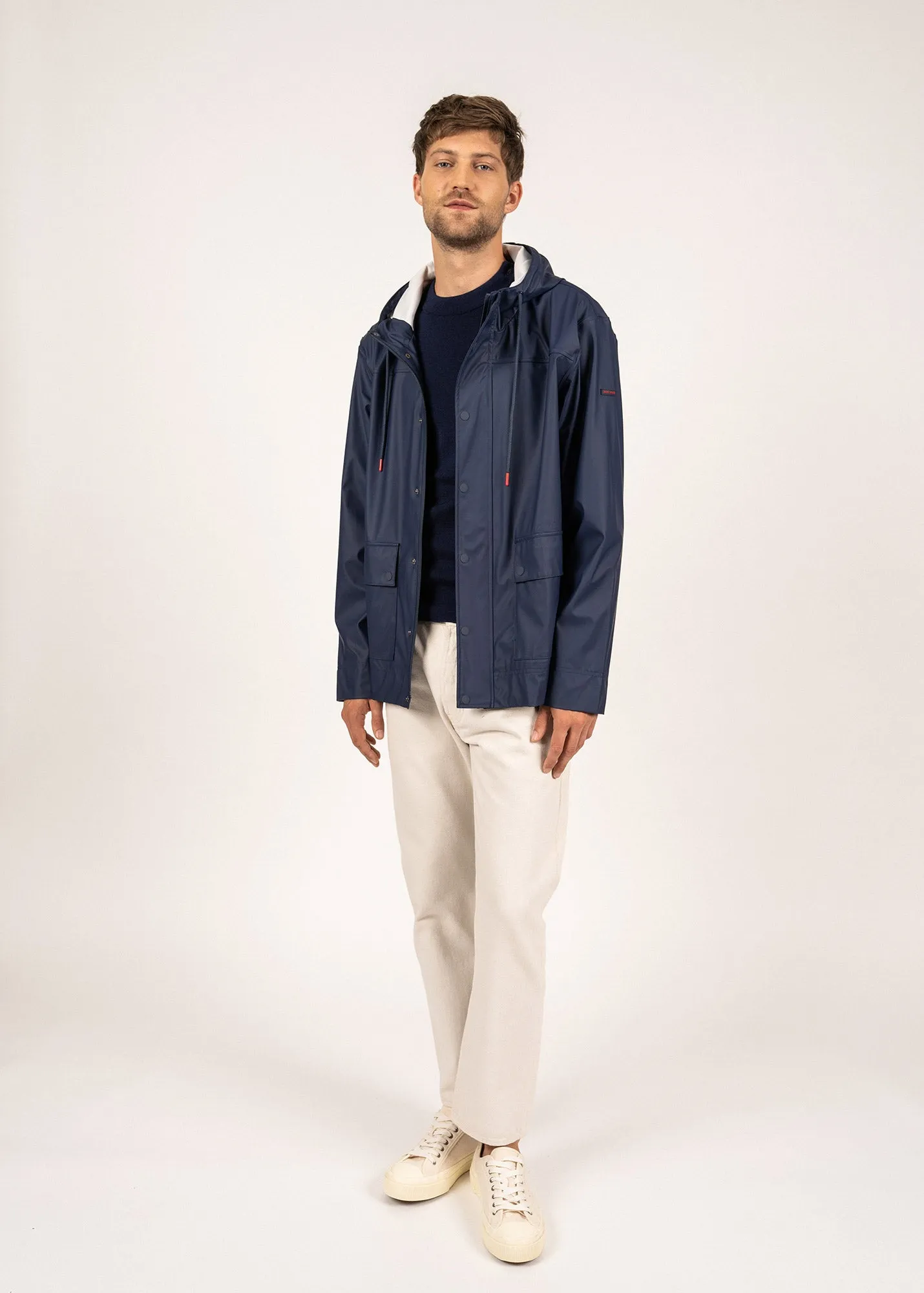 St Diego hooded raincoat - unlined (MARINE)