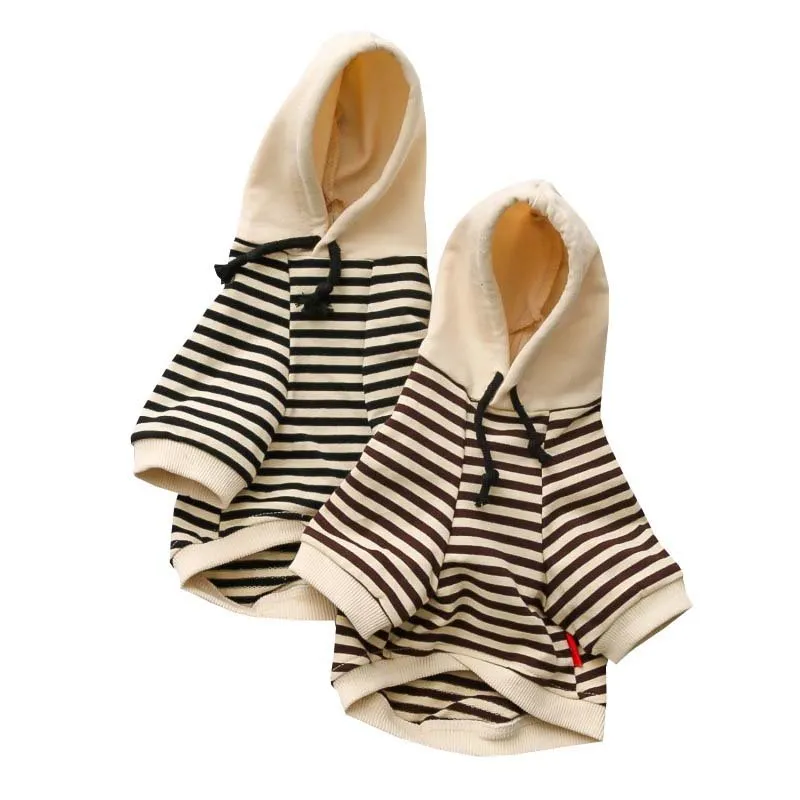 Striped Cotton Dog Hoodie