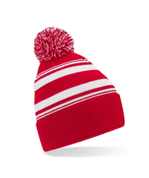 Striped fan beanie | Classic Red/White