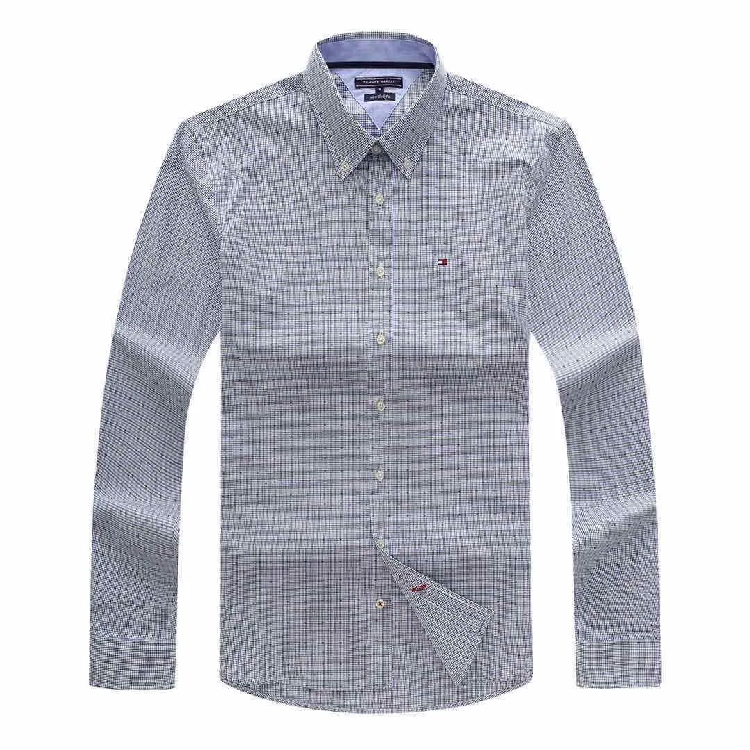 Tommy Hilfiger Checkered Pure Cotton Blue Long Sleeve Shirt