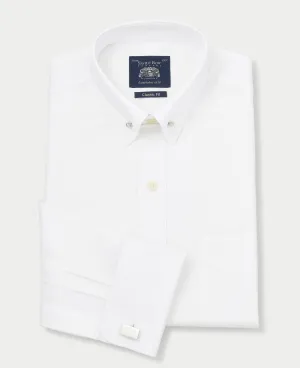 White Classic Fit Pin Collar Shirt - Double Cuff