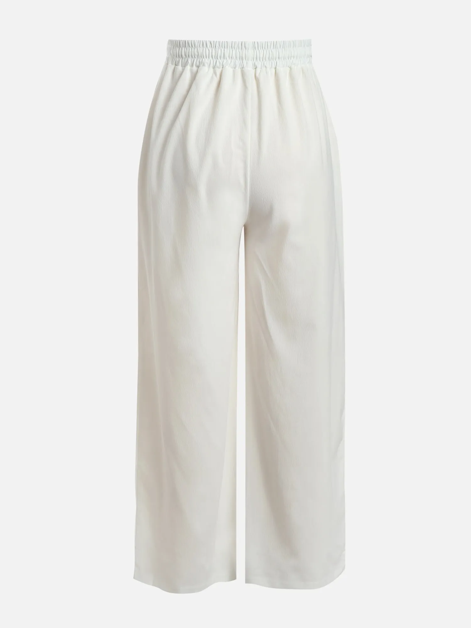 White Drape Top & Wide Pants Set